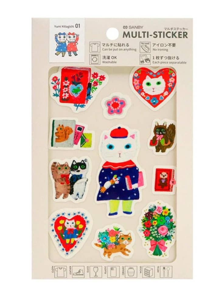 Yumi Kitagishi Multi Sticker for Fabric, Metal, Plastic for wholesale by 「FUNJI」In Japan