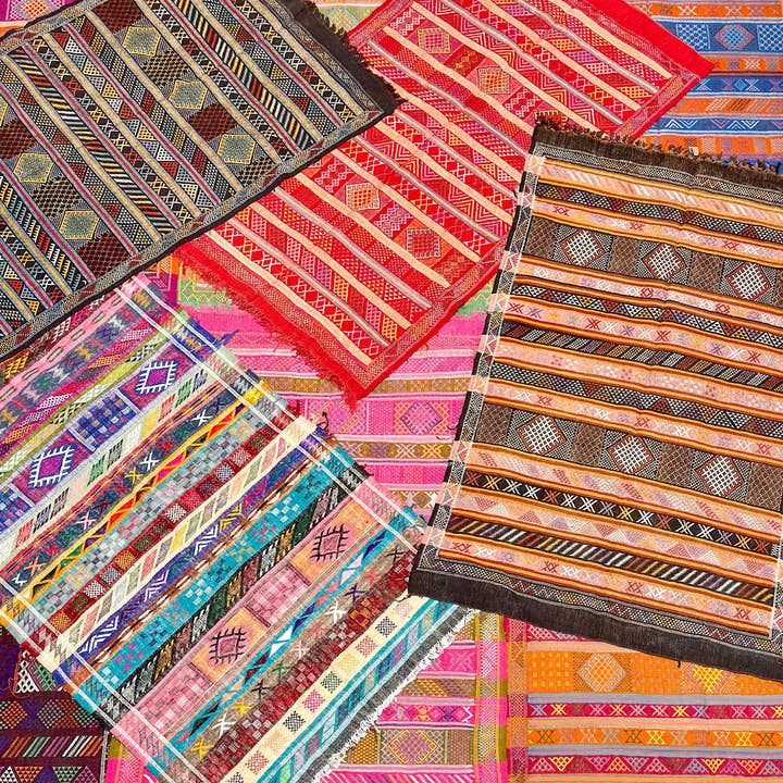 SOUK in the CITY - Vente Tapis - Tapis tissé plat Tiflet 238/144 - fuchsia et orange4