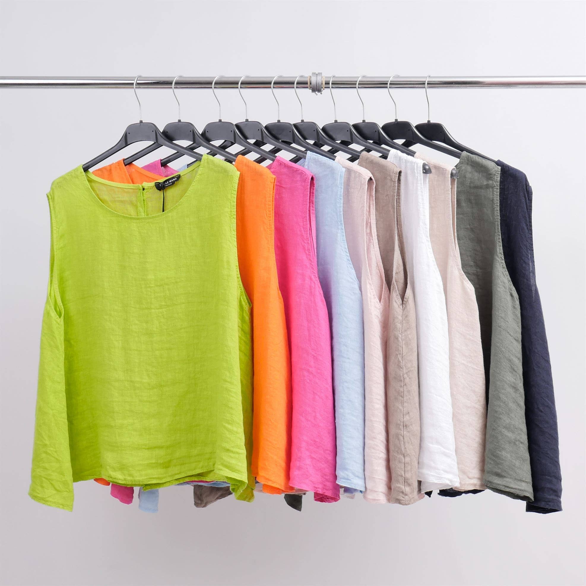 Cecile Wang - Wholesale Tank Top - Women's - Linen tank top YX8928213