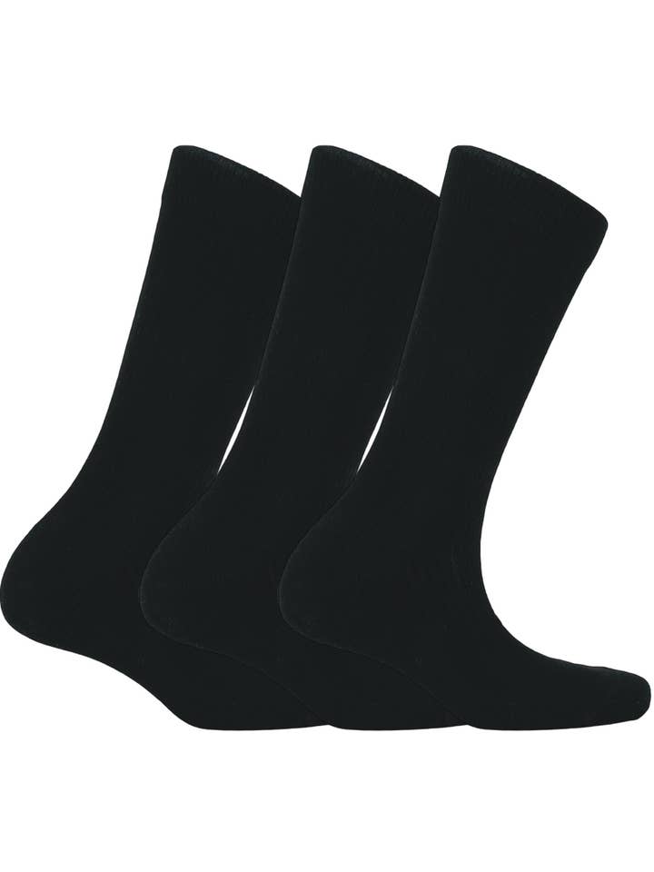 Mens Cotton Rich Ribbed Regular Length Socks - 3Pack for wholesale by Alse Studio
