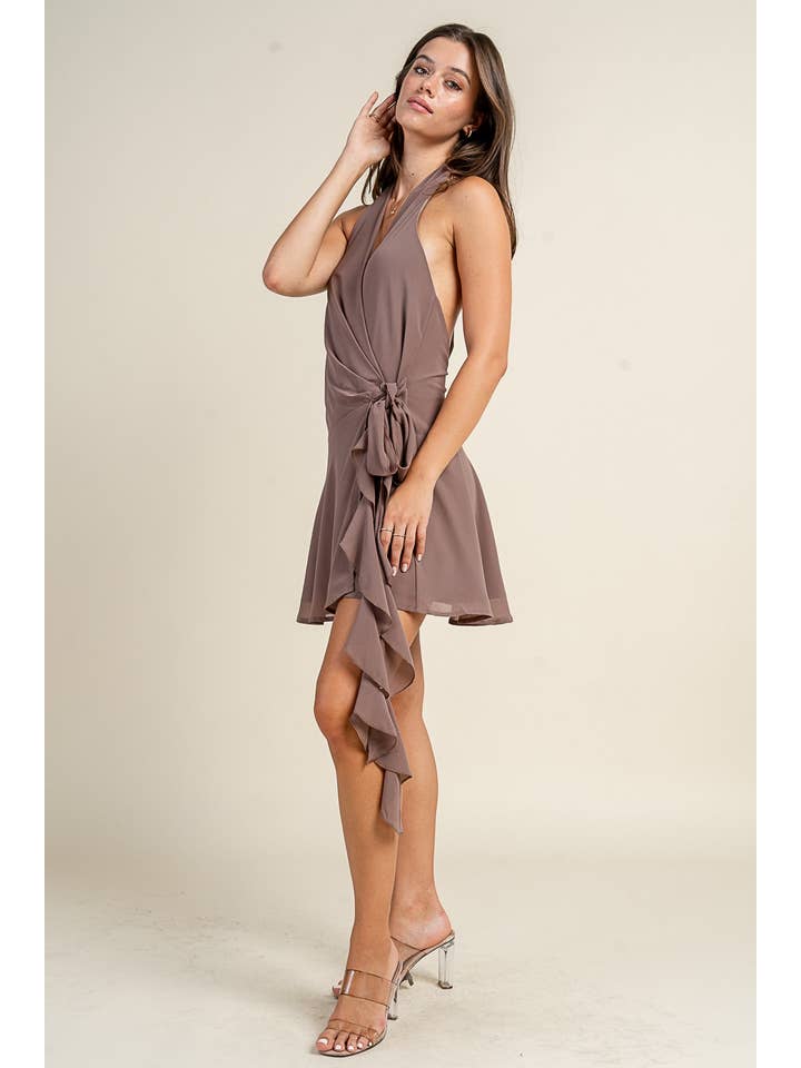 PRIVY - Wholesale Dress - Women's - BD13069E_DROP WAIST WRAP HALTER DRESS1