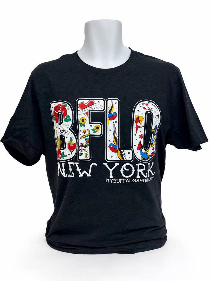 BFLO tattoo (BLACK) unisex t-shirt for wholesale by My Buffalo Shirt