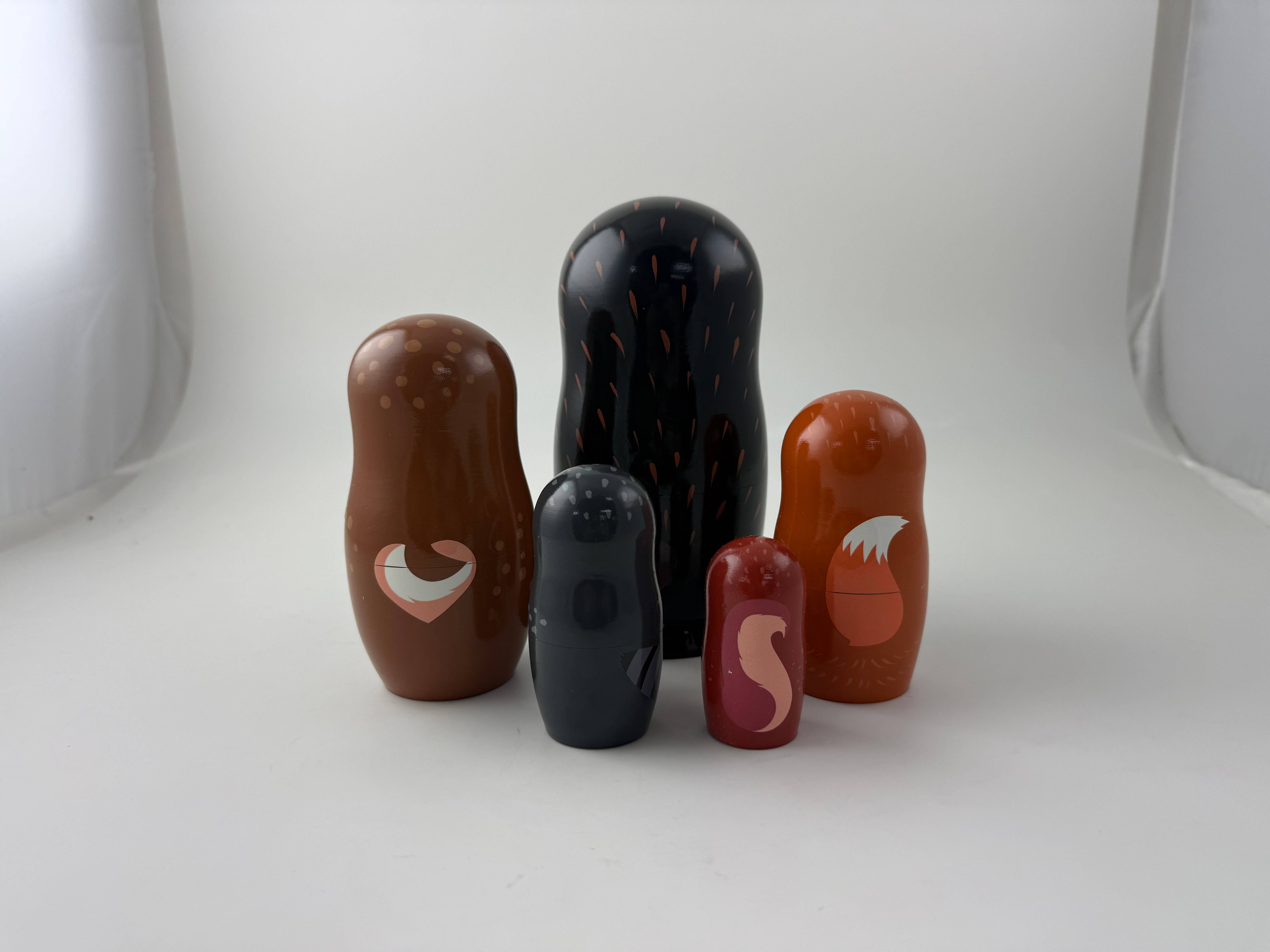 Golden Cockerel - Wholesale Doll - Kids - Forest Cuties Nesting Doll 5pc/6"3