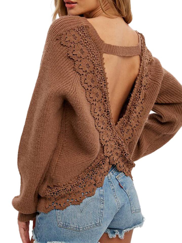 Virka spets Cross Back Pullover för wholesale av Vanilla Monkey