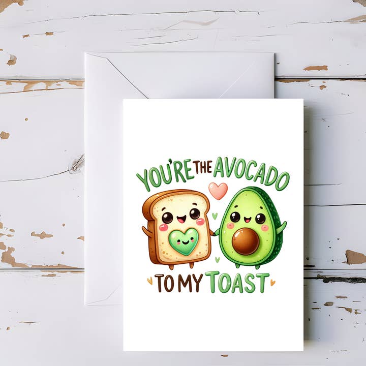 Avocado Toast Greeting Card – Trendy Cute Foodie Pun, Blank Inside for wholesale by CoRo & Company
