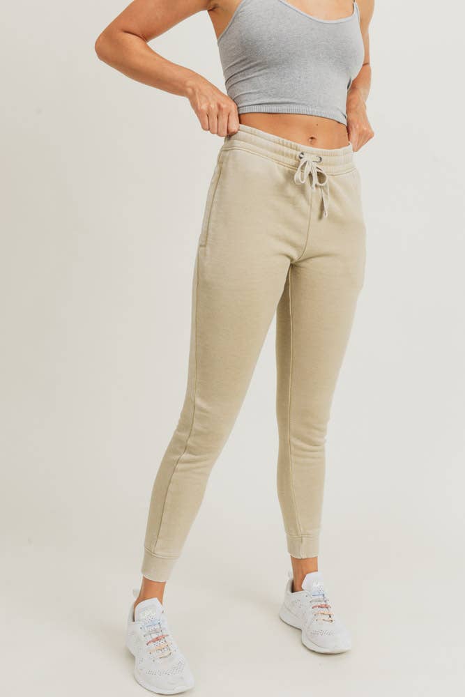 Mono B - Wholesale Athletic Sweatpants/Joggers - Women's - Skinny Fleece Joggers with Zippered Pockets0