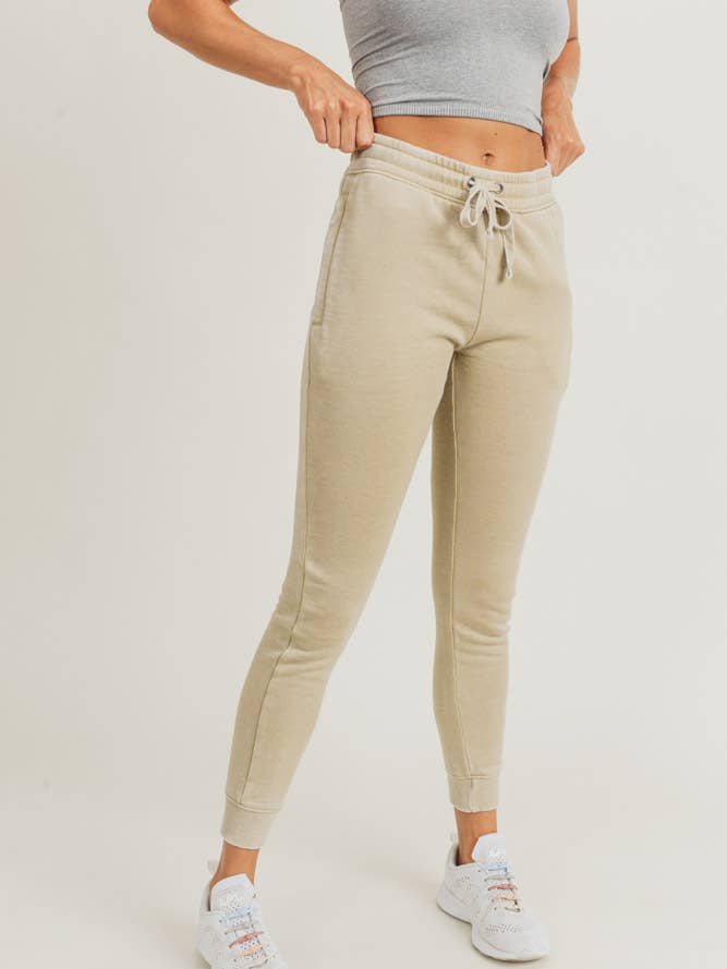 Mono B - Wholesale Athletic Sweatpants/Joggers - Women's - Skinny Fleece Joggers with Zippered Pockets