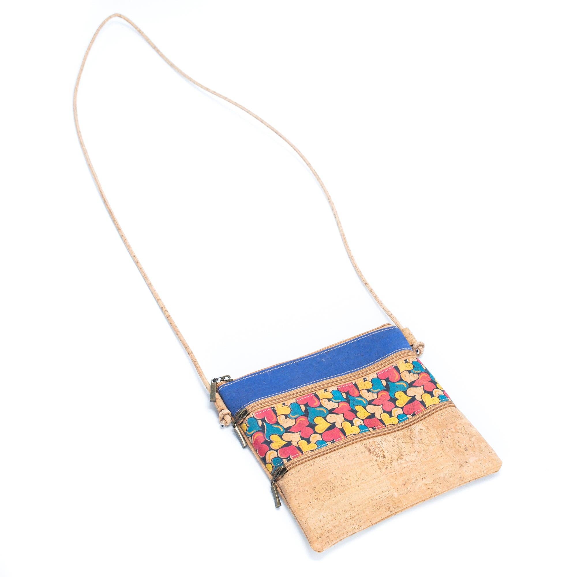 Meninas Bonitas Cork - Vente Sac à bandoulière – femme - Sac à bandoulière en liège pour femme avec coutures à motif en liège BAGP-2062