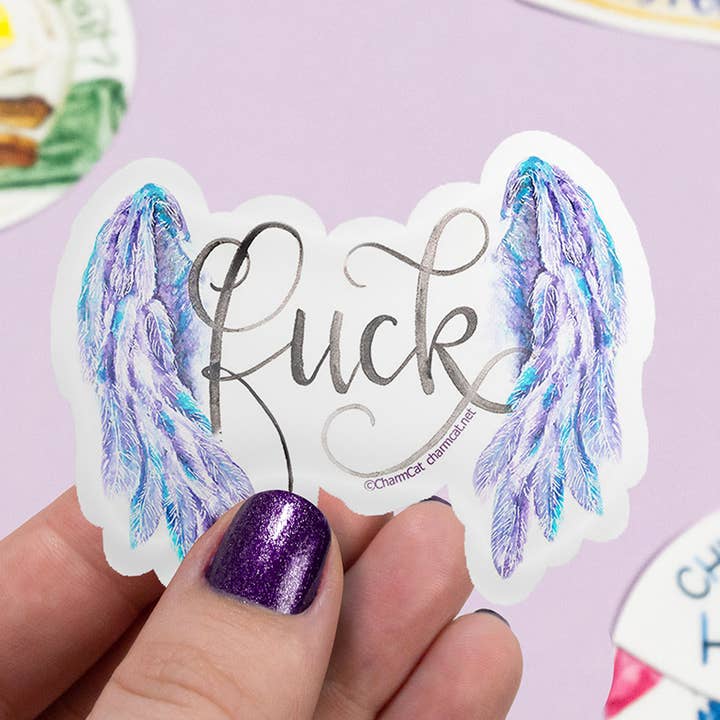 Flying Fuck Eco Friendly Sticker — Funny Curse Word Sticker for wholesale by CharmCat
