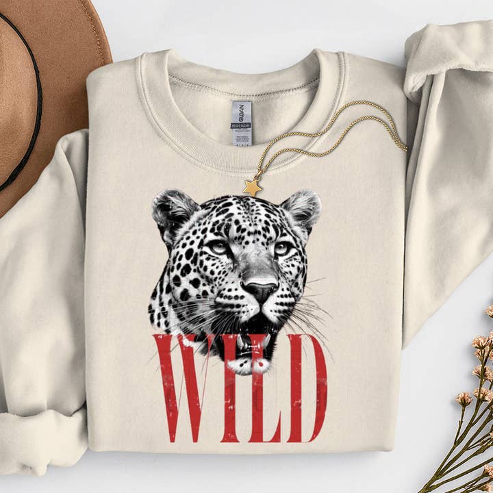 Camisola Gráfica de Leopardo Selvagem por atacado de Sam & Seb Co.