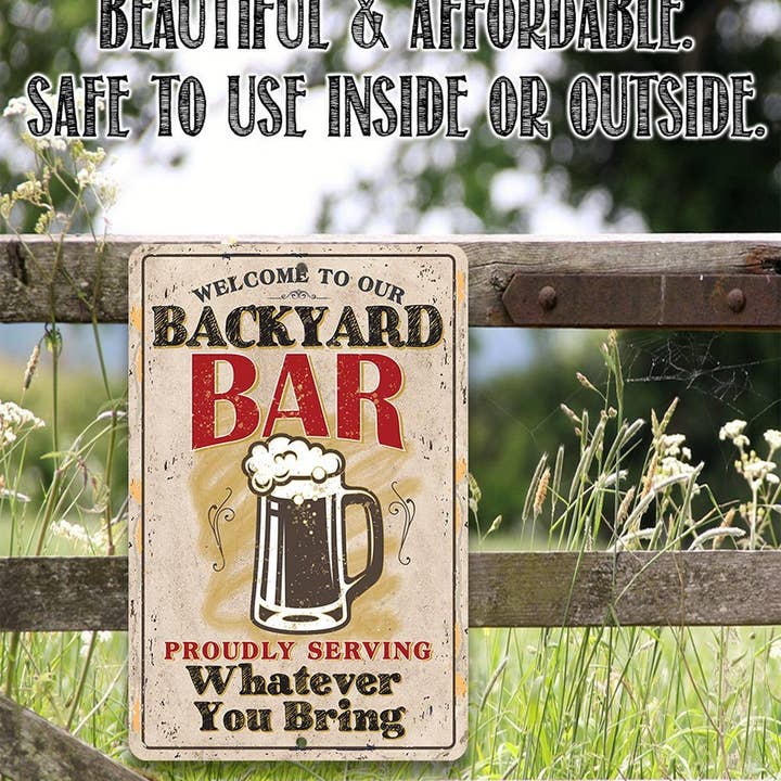 Lone Star Art - Wholesale Sign - Backyard Bar - Metal Sign