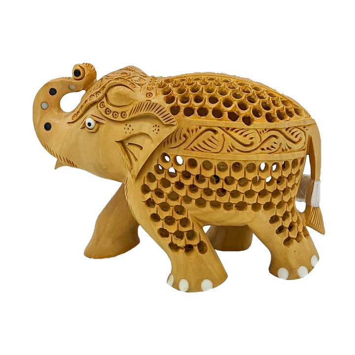 Handmade Wooden Carved Elephant Statue H Home Decores for wholesale by Keeraft