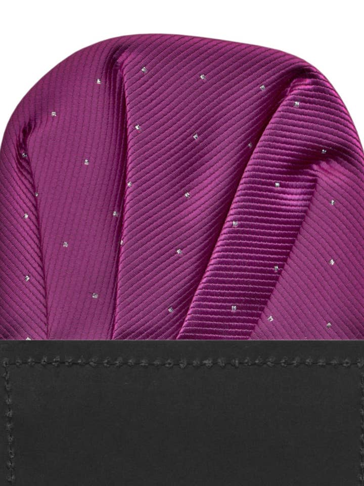 LENÇO DE BOLSO EM CARTÃO ROXO MICROTOPOS PRATA por atacado de Josvil