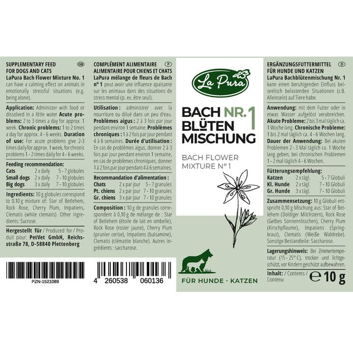 Kauartikel.com GmbH - Wholesale Pet Supplement - Cat/Dog - LaPura Bach flowers No. 1 (approx. 1,200 globules)4