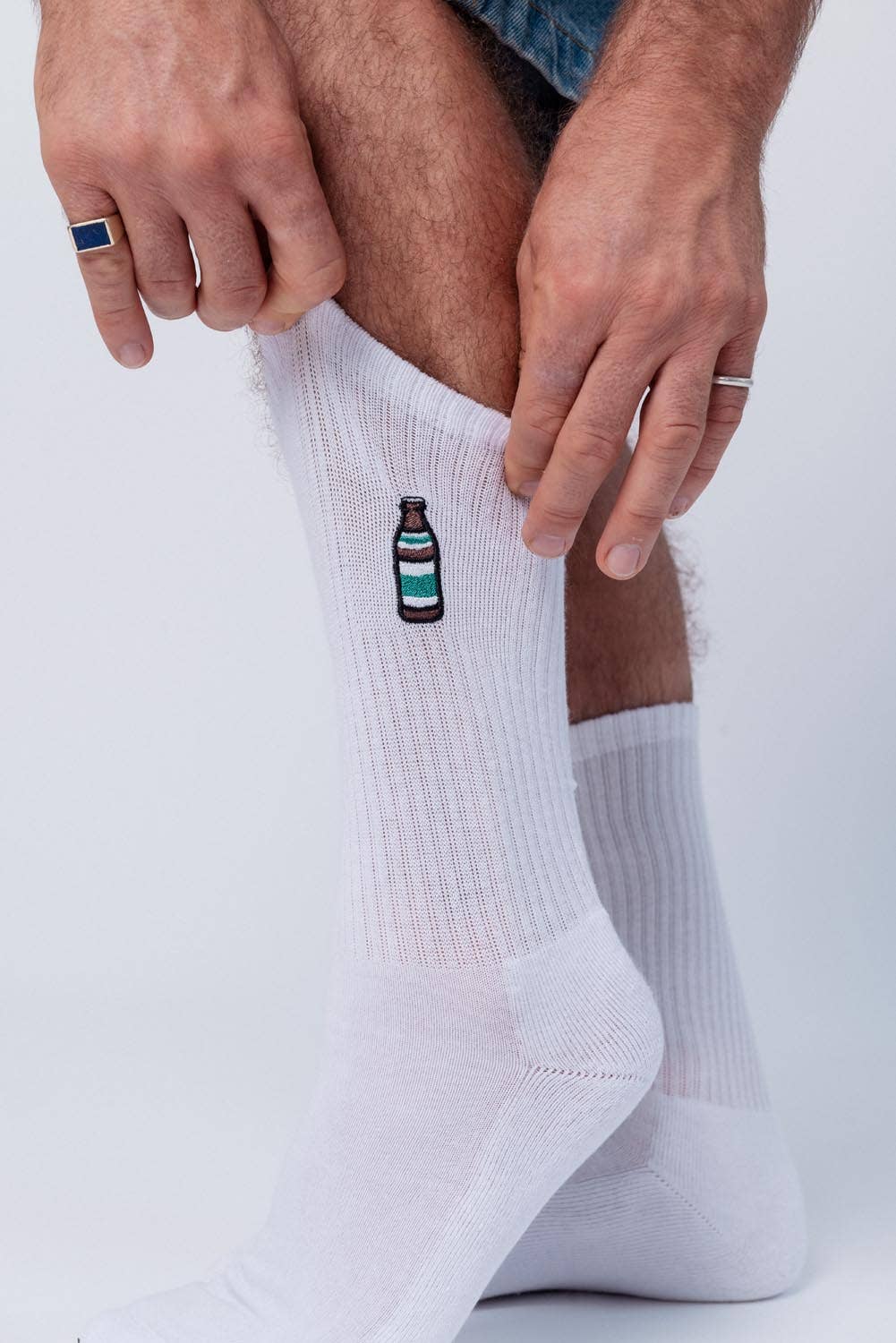 white Light | Embroidered organic cotton socks for wholesale on Faire10