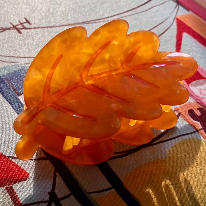 Paper Rat Illustrations - Wholesale Hair Clip - Women's - Autumn Leaf Claw Clip1