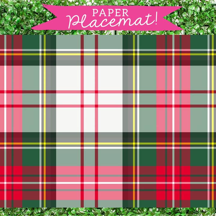 Christmas Tartan Paper Placemats For Holiday Entertaining for wholesale by billet-doux