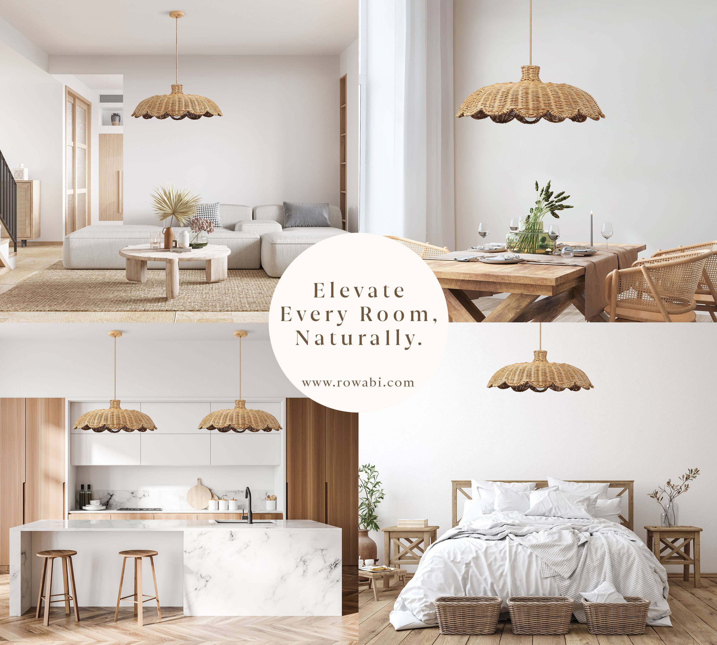 Rowabi - Wholesale Chandelier/Hanging Light - Aurelia Rattan Pendant Light2