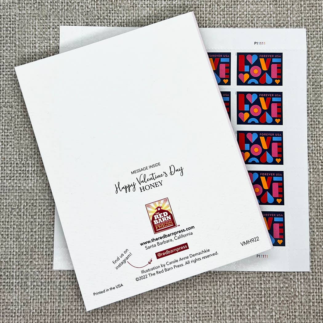 The Red Barn Press – wholesale Valentine's Day card – Valentine Card | Sweet Bee and Honey Valentine's Card5