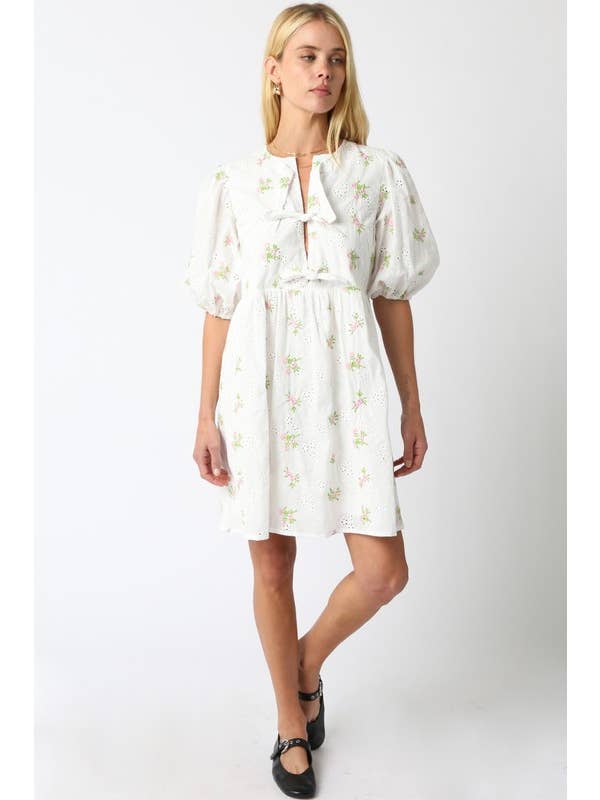 White Pink Saylor Floral Dress for wholesale on Faire4