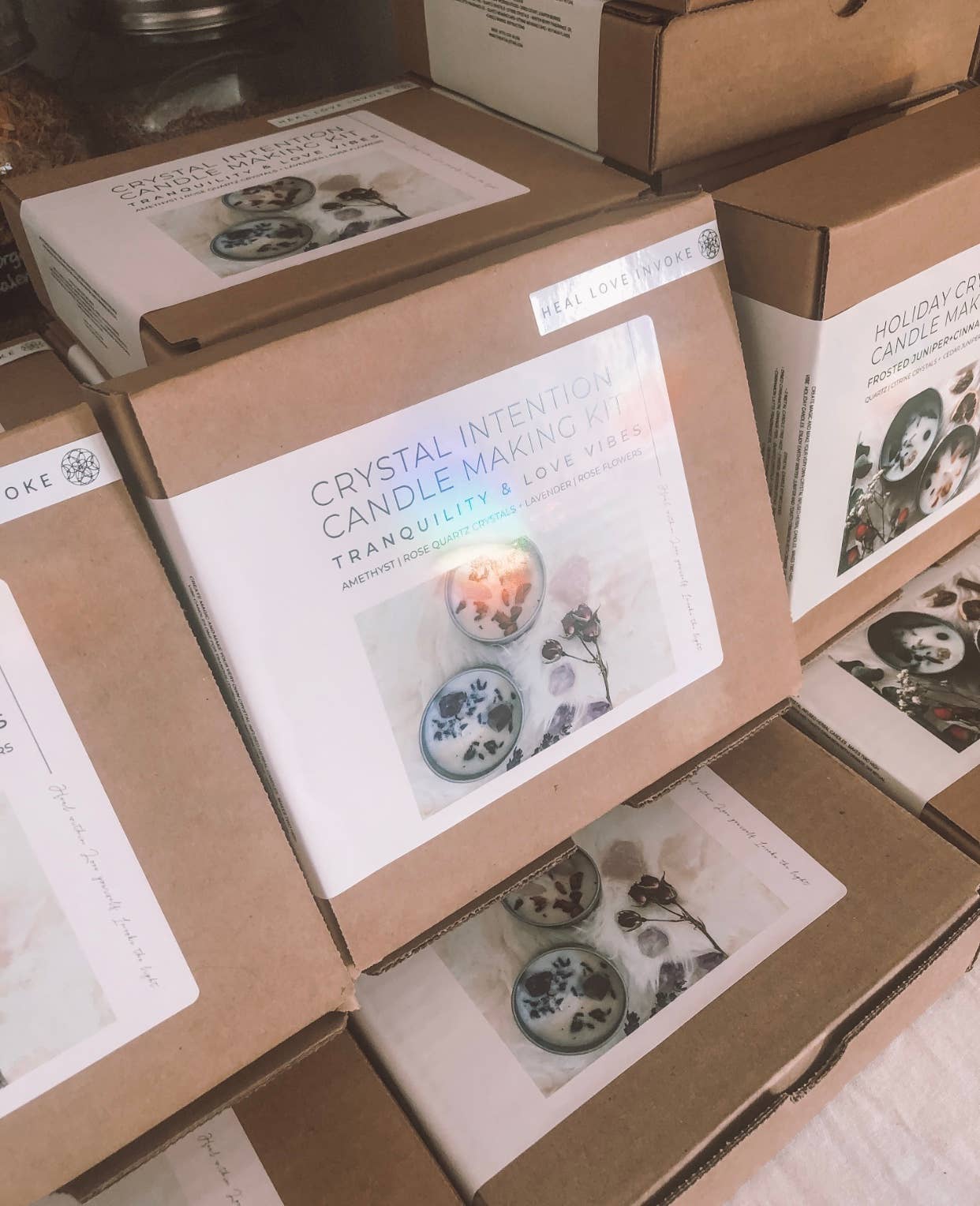 The Ritual Herbals – wholesale DIY craft kit – CRYSTAL CANDLE KIT DIY Intention Botanical gift set2