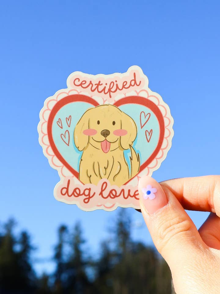 Certified Dog Lover Sticker for wholesale by Pinkalula