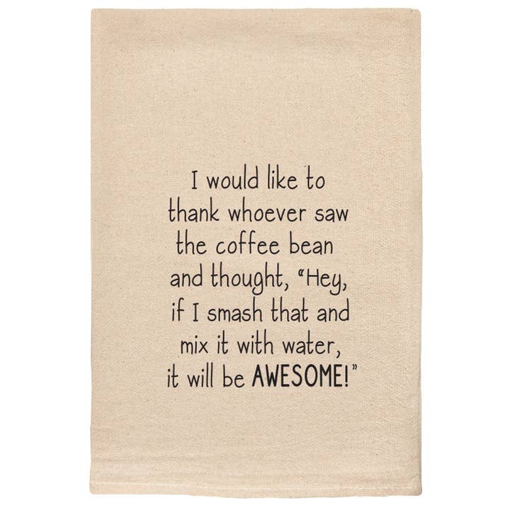 Smash Coffee funny, witty, comical, Kitchen Tea Towel for wholesale by ellembee gift