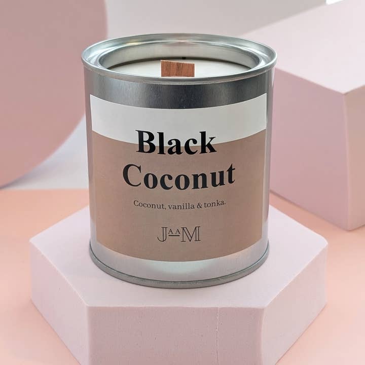 JaaM – wholesale Jar/filled candle – Black Coconut Wood Wick Candle Vanilla Coconut Scent Candle 1
