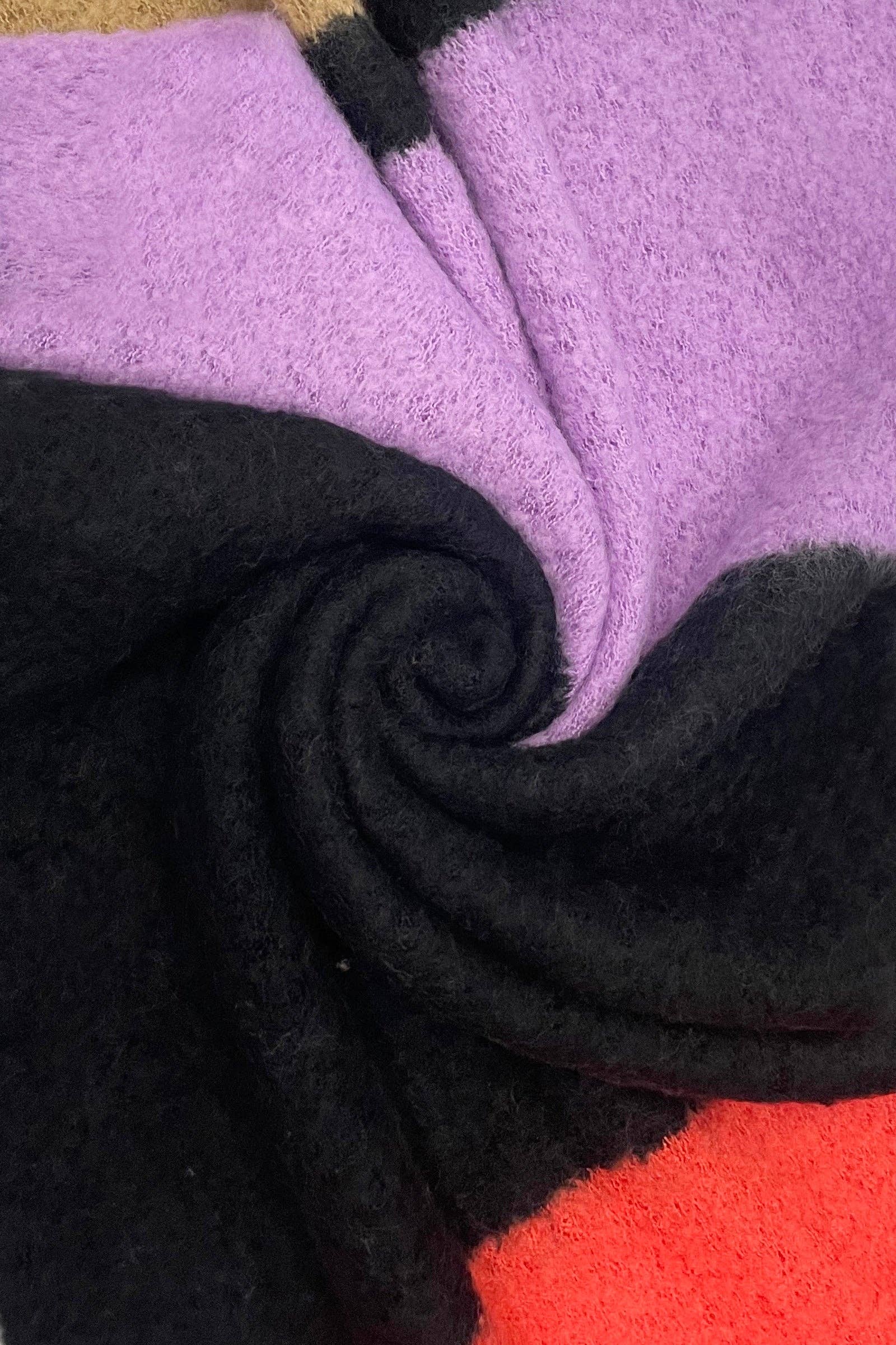 Fashion Scarf World - Wholesale Scarf - Women's - Block Colour Diagonal Edge Wool Scarf1