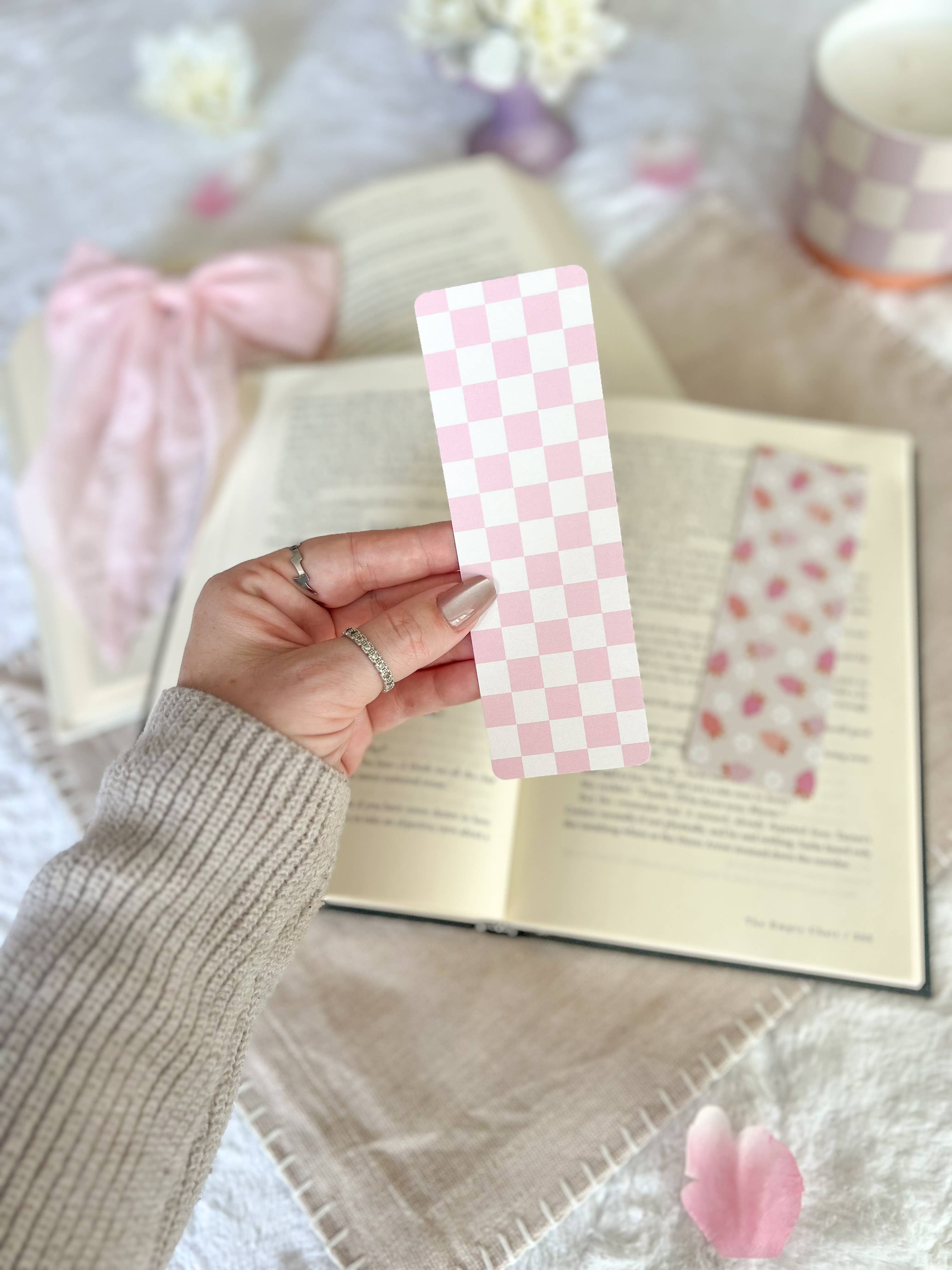 Little Turkey Shoppe - Wholesale Bookmark - Strawberry Checkered Bookmarks, Spring Collection1