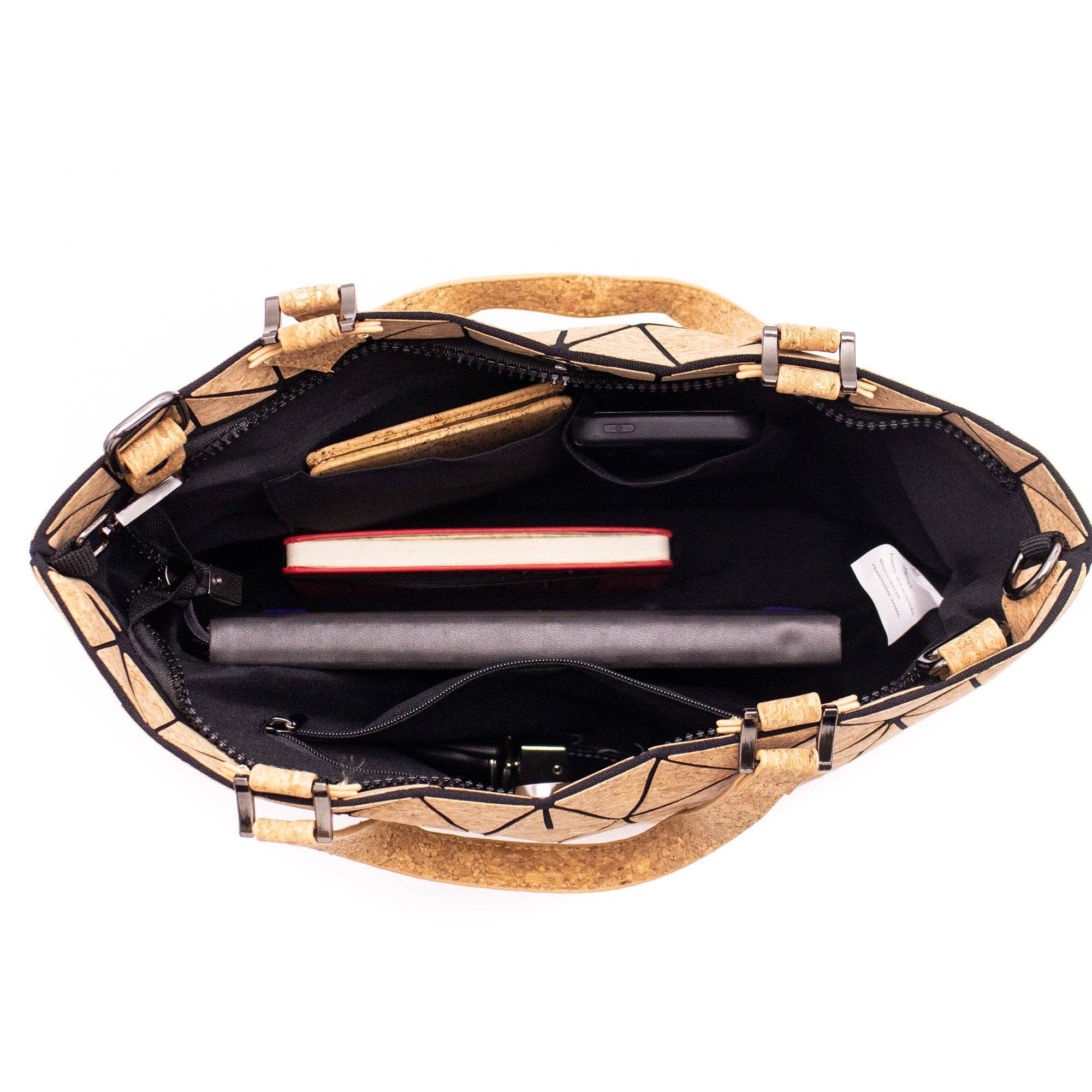 Meninas Bonitas Cork - Wholesale Tote Bag - Women's - Cross-road, Geometric Cork Handbag for Women BAG-22073