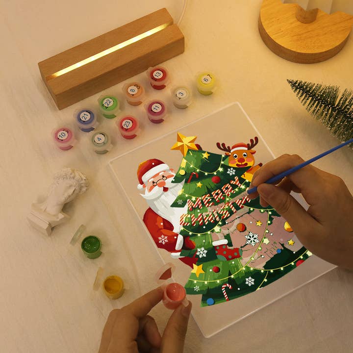LED Santa and Christmas Tree Paint by Numbers for wholesale by Paint Your Numbers