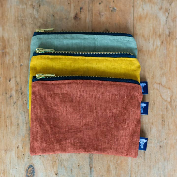 Helen Round - hand printed linen and bamboo wellness - Wholesale Pouch - Women's - Linen Small Pouch7
