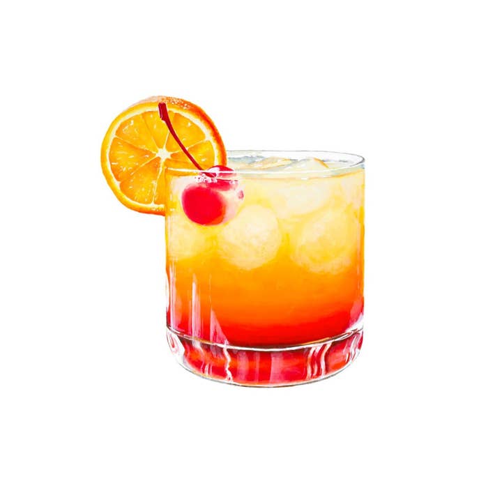 Julia Ockert - Wholesale Art print - Tequila Sunrise Cocktail Art Print8