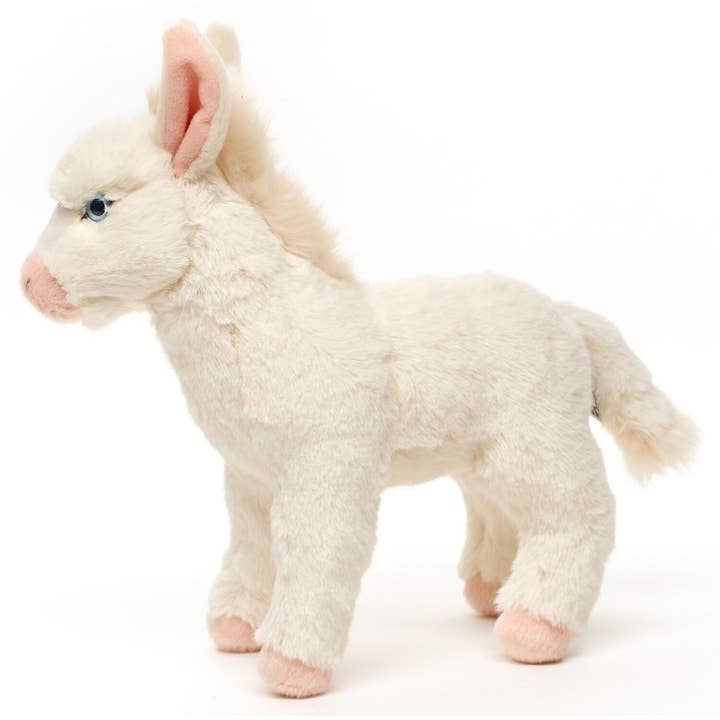 Uni Toys - Wholesale Stuffed/Plush Toy - Kids & Baby - Baroque donkey white, standing - 30 cm (height) - cuddly/plush toy3