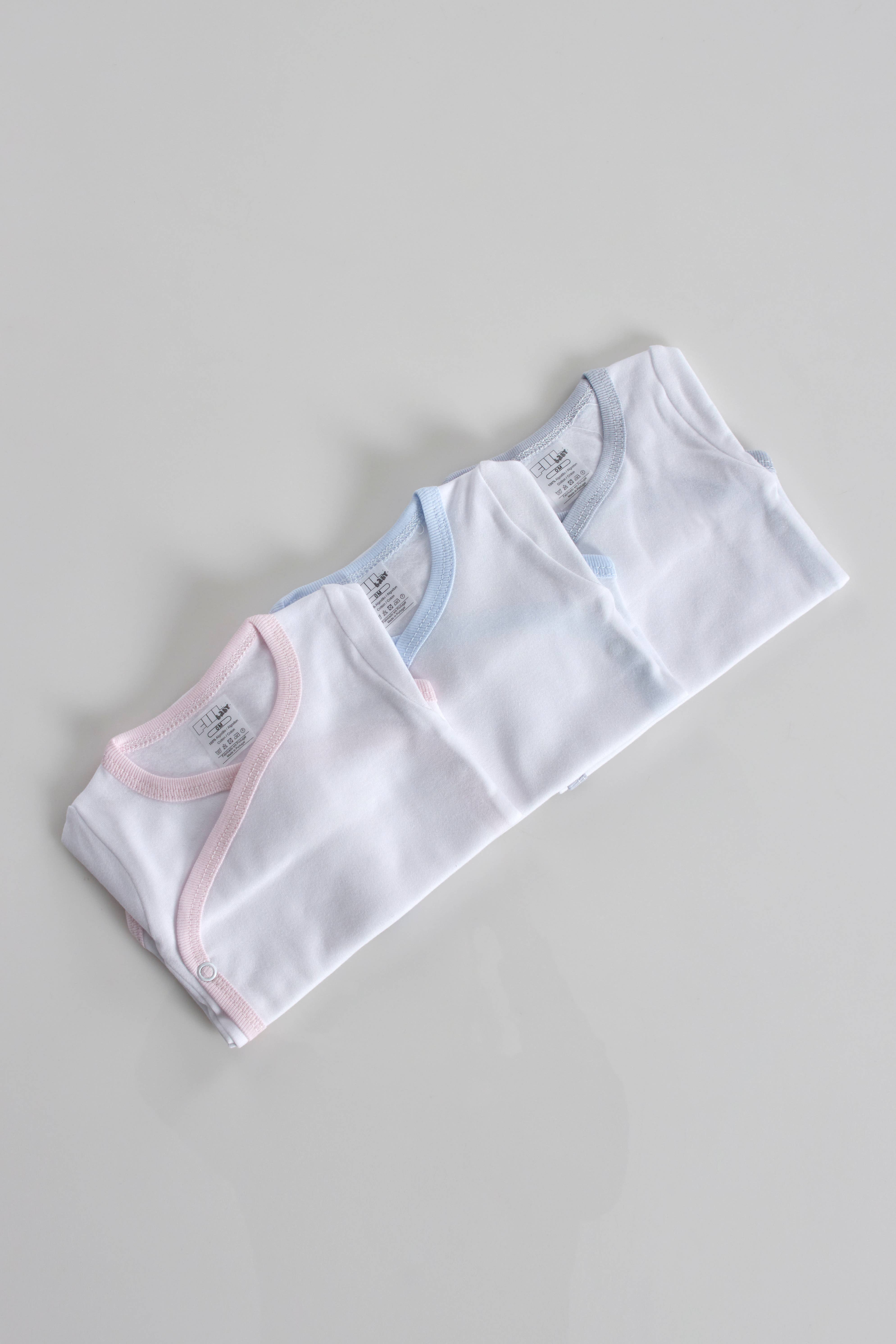 Amorim Gerações, LDA - Vendita all'ingrosso Completino - Neonati - Body in cotone con aperture laterali e pantaloni con bordi colorati B03/L1