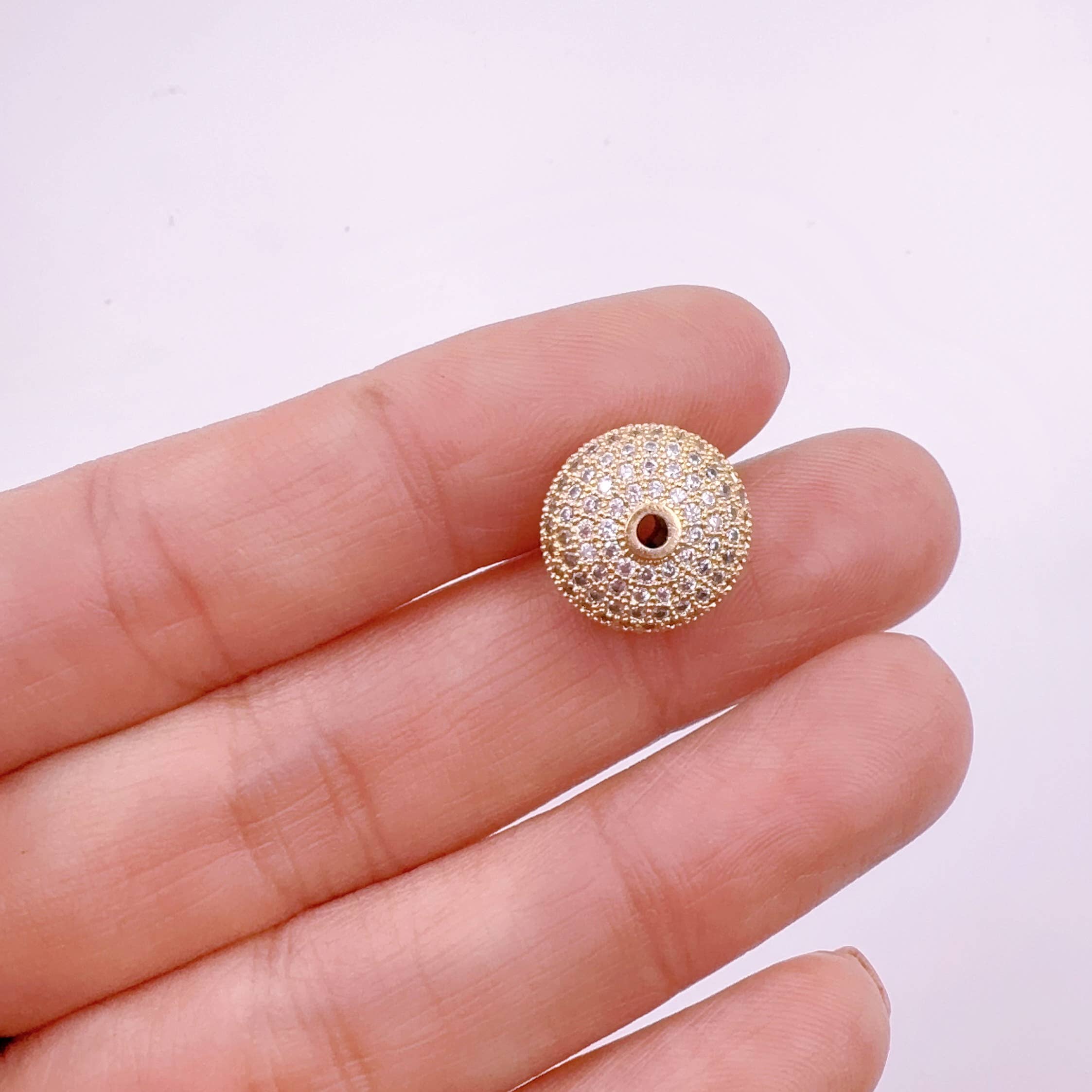 Beads Creation – wholesale Individual charm/pendant – CZ Micro Pave Round Shamballa Ball Spacer Beads, BD7051
