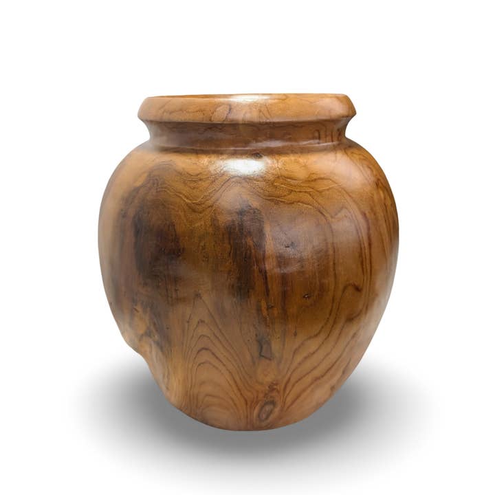 baligood - Wholesale Vase - Natural Teakwood Vase, Carved Wood Vase, Distressed Wood Vase,6
