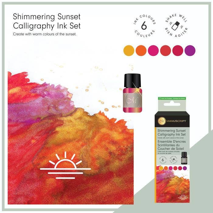 Manuscript – wholesale Ink pad – Manuscript Shimmer Ink (7ml) Pack of 6 - Sunset1