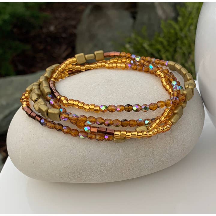 Marlene VanBeek Jewelry - Venta al por mayor Pulsera de cuentas - Pulsera larga Wrap - 5 colores2