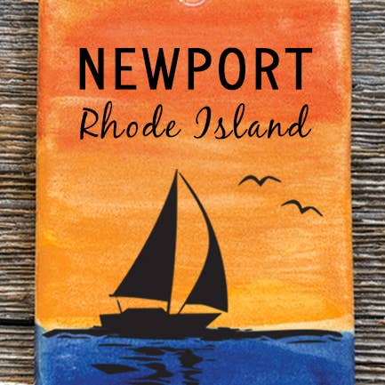 NAUTICAL SAILBOAT & GULLS - customizable sunset ornaments for wholesale by August Ceramics