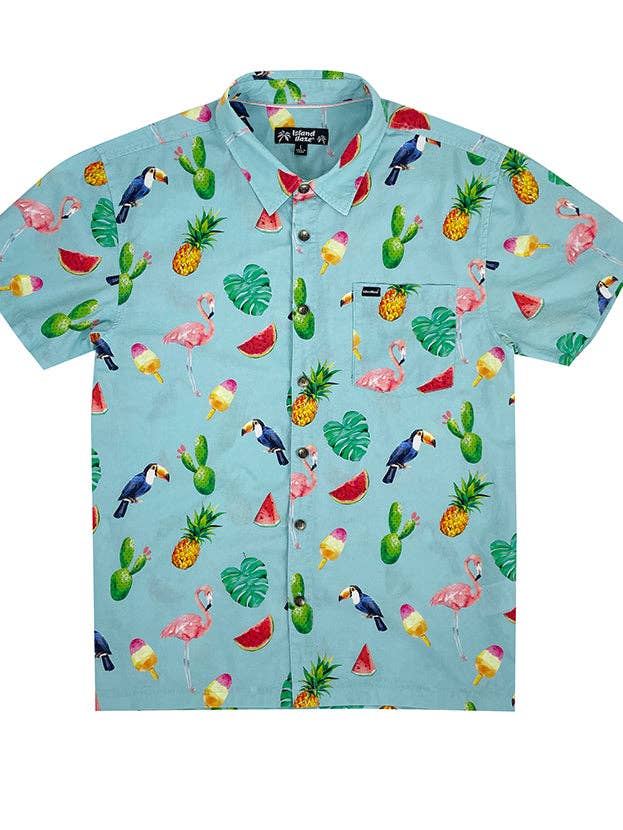 Chemise en coton à boutons pour homme – POP SPLASH pour la vente par Islandhaze