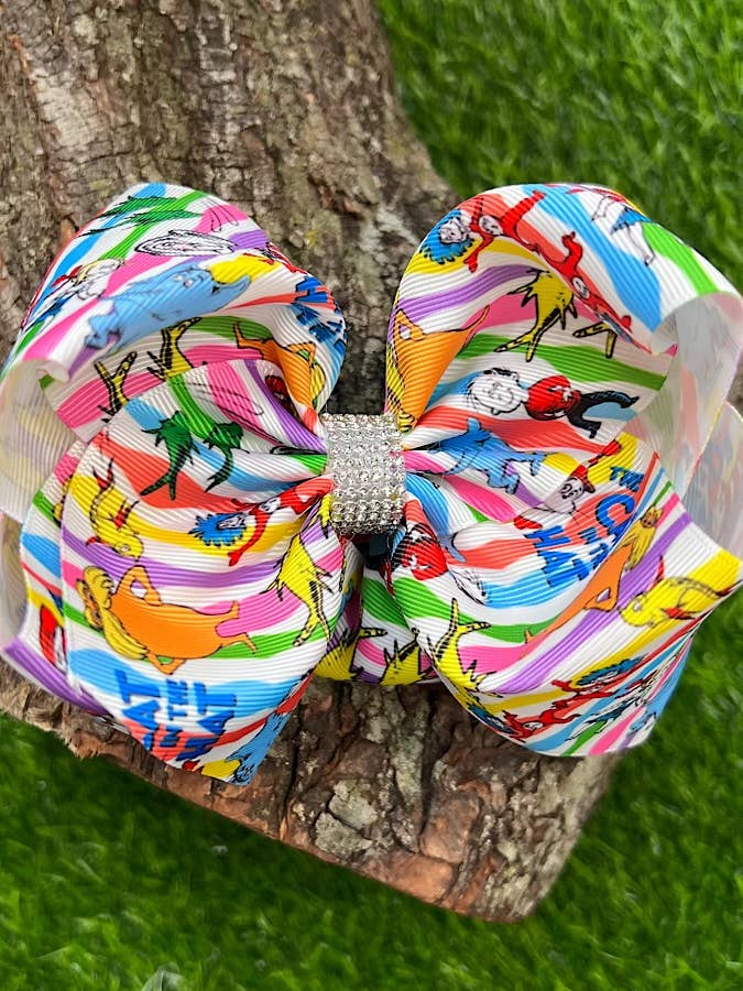 CHARACTER PRINTED HAIR BOW. BW-DSG-805 4PCS/$10 for wholesale by Kids Charm Online