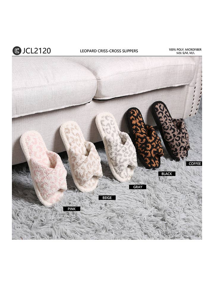 Hana - Wholesale Slippers - Women's - Leopard criss-cross slippers20