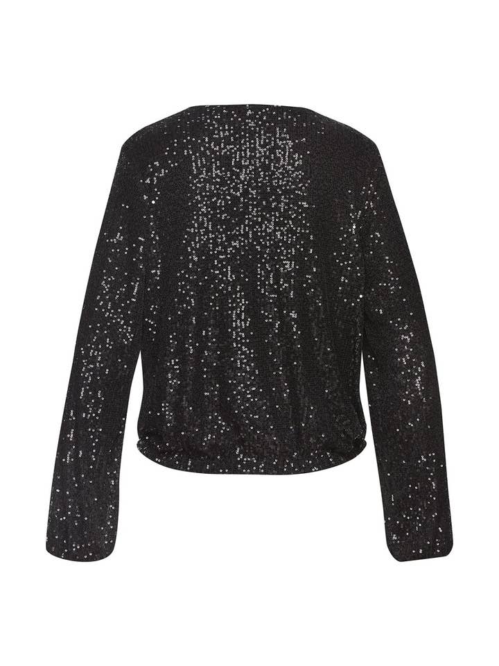 Black LASCANA Women's Sequin Bomber Jacket for wholesale on Faire3