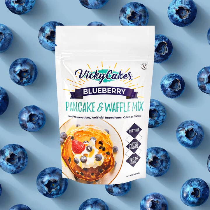 Blueberry Pancake and Waffle Mix | Dairy-Free, Non-GMO for wholesale by Vicky Cakes Pancake & Waffle Mix