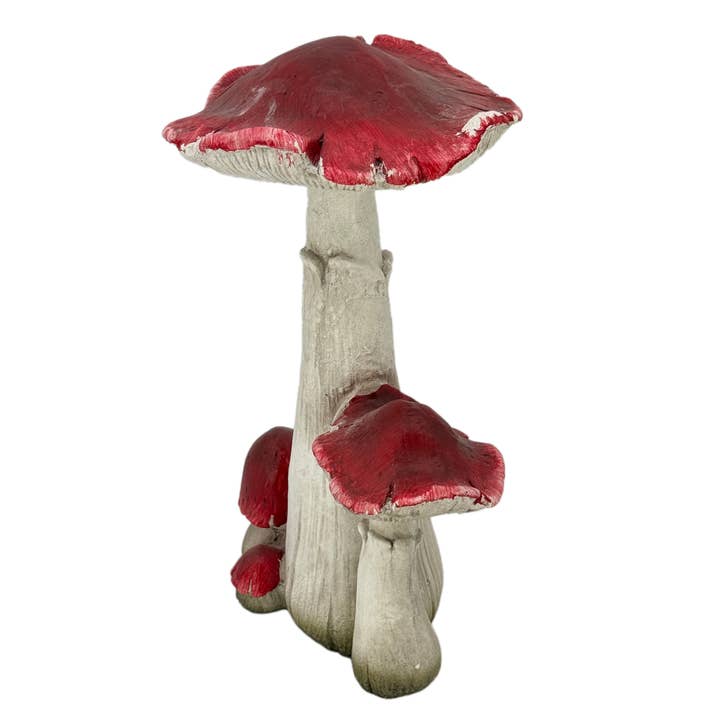 Galt International Company - Wholesale Outdoor Ornament/Decor - Red Polyresin Mushroom Outdoor Garden Statue 18.3"H