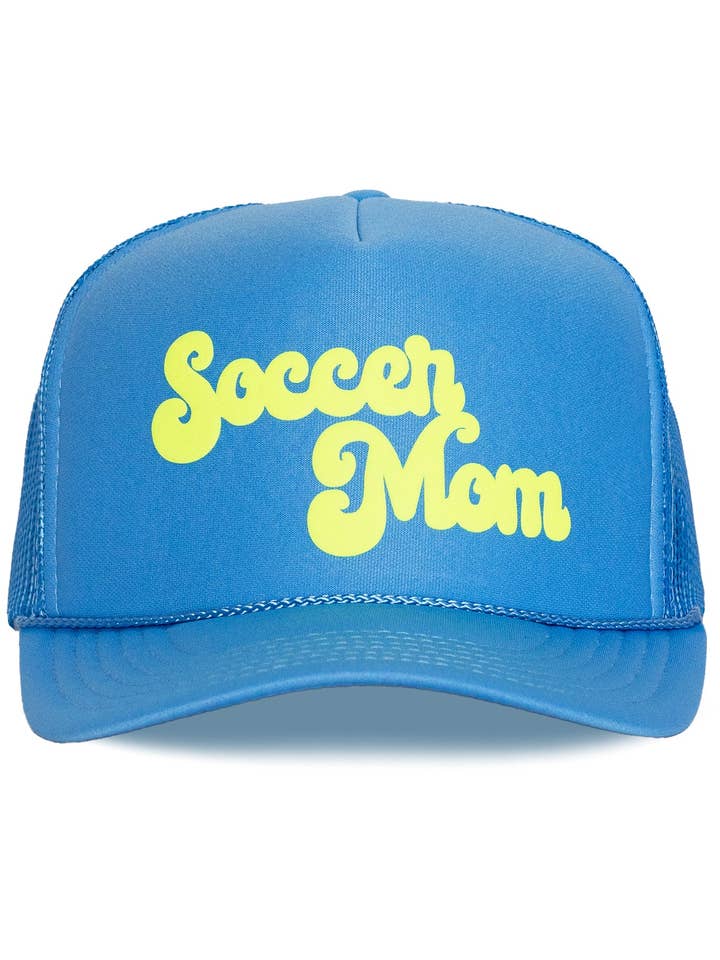 Soccer Mom Trucker Hat in Blue for wholesale by Friday Feelin'