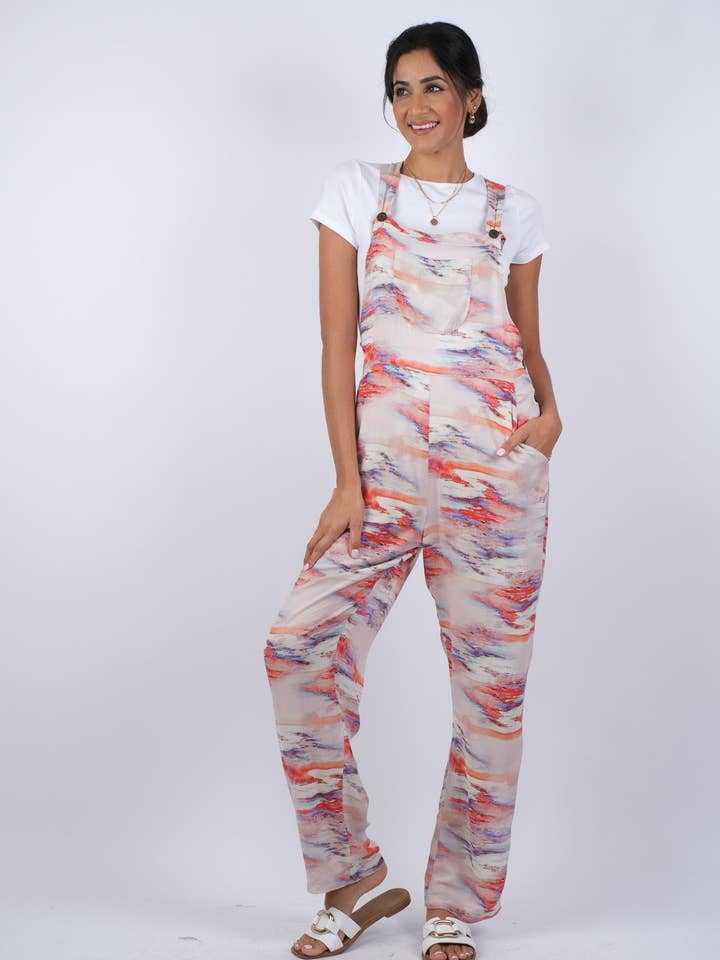 Abstract Hippie Red Overalls for wholesale by Sacred Threads