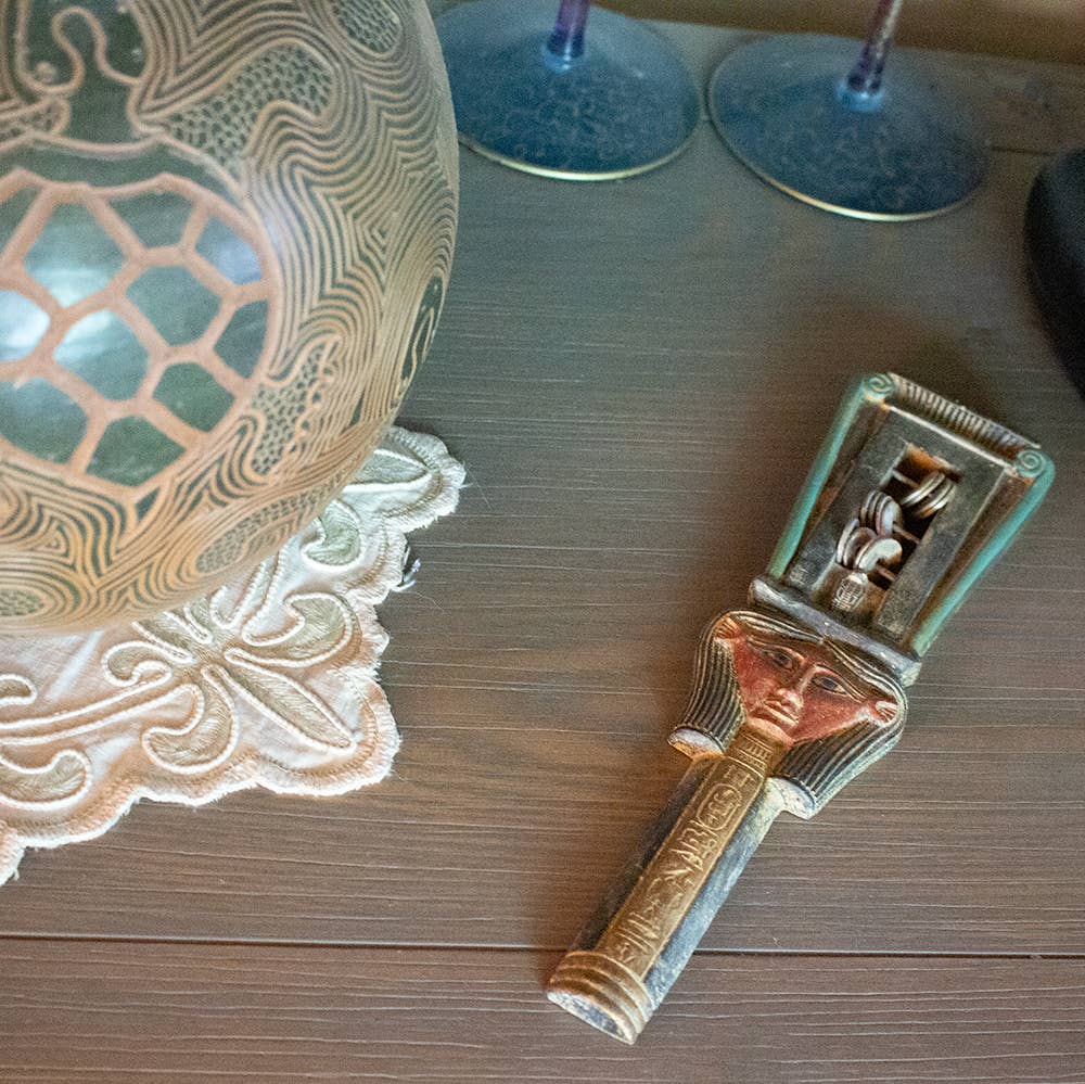 Discoveries, Inc. - Wholesale Decorative Tabletop Object - Hathor Sistrum - 10.75" - Egyptian Goddess1